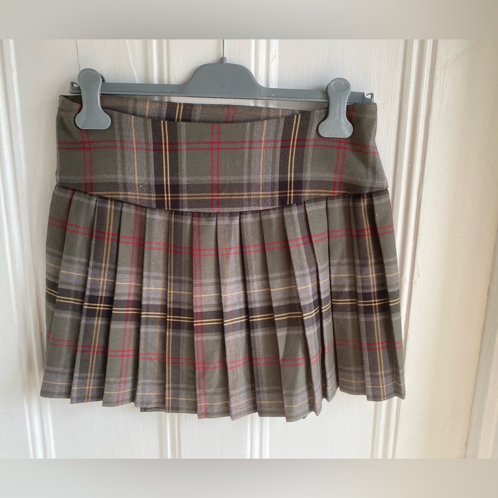 Aqua Cutest Plaid Tartan Pleated Mini Wrap Skirt Sz M - Picture 11 of 14